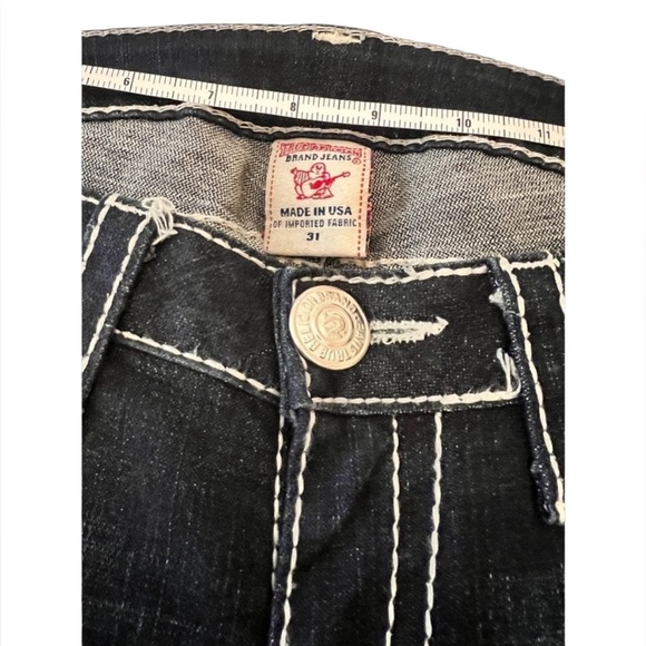 True Religion Women's Blue Jeans with thick white stitching, size 31 - Picture 4 of 16